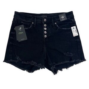 NWT SILVER BEAU Junior Women’s Shorts Sz 28 (5/6) Black Girlfriend Fit Distress